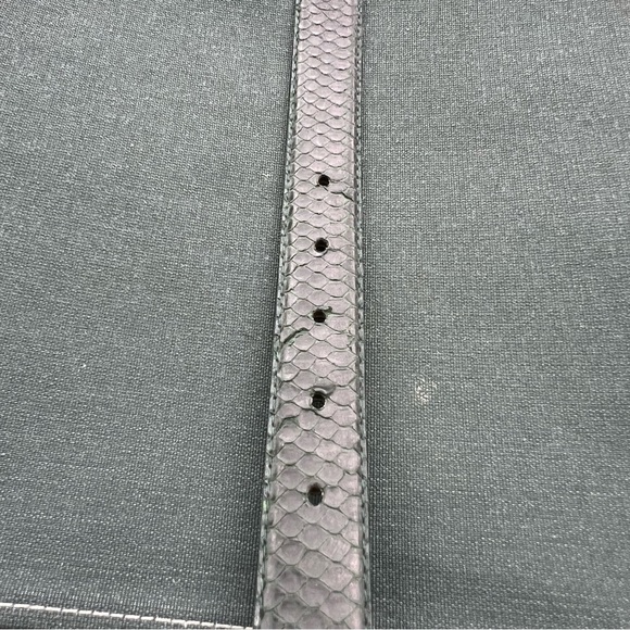 Snake Skin Leather Belt Vintage Emerald Green Size M/L Good Condition - Picture 3 of 9